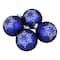 4ct. 3" Royal Blue & White Snowflake Ball Glass Ornaments